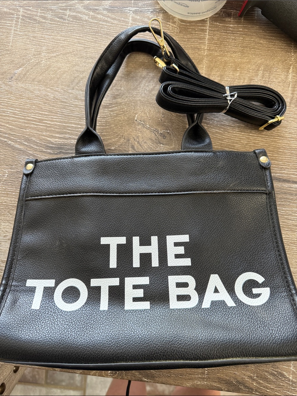 THE TOTE BAG Black Crossbody Tote